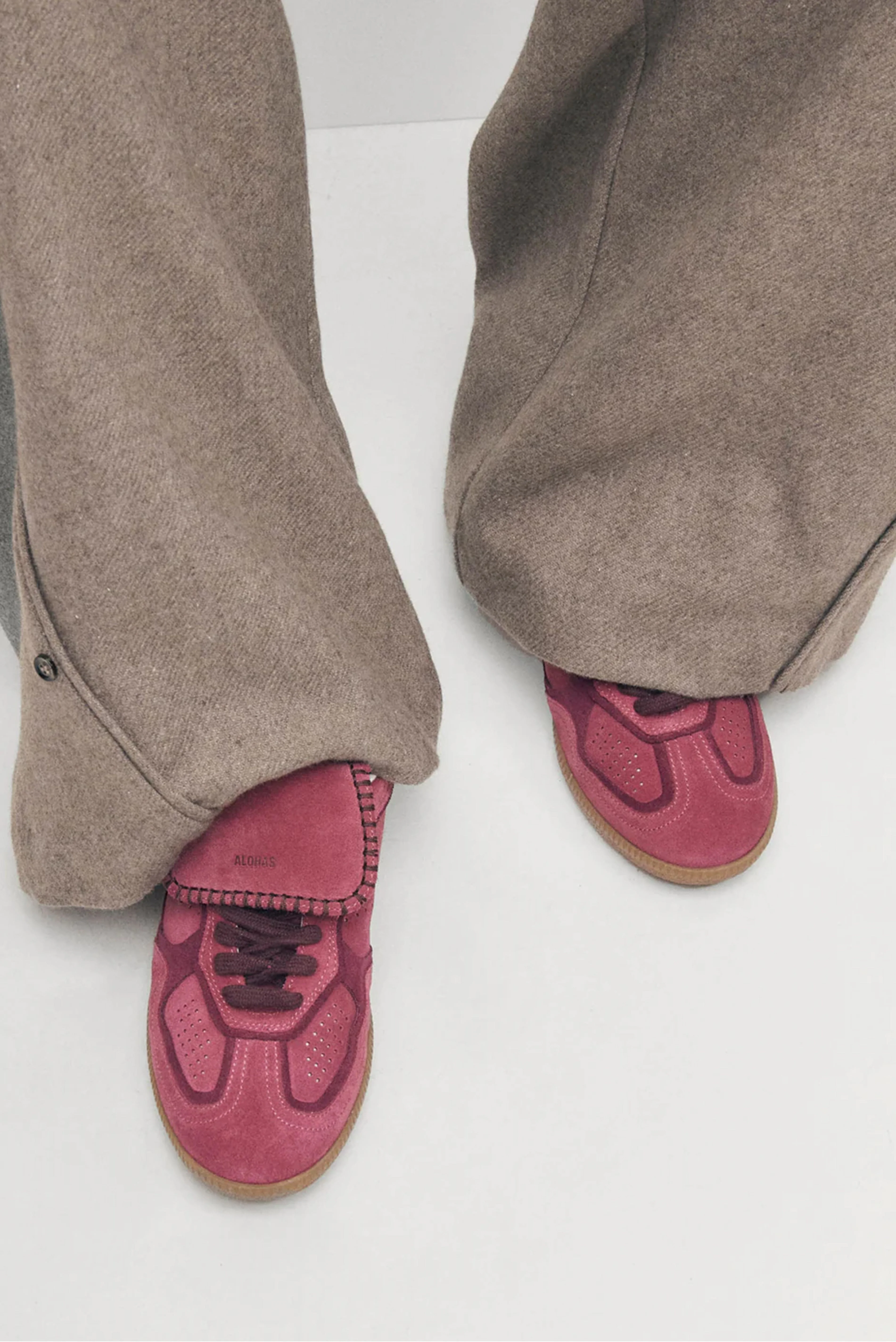 ALOHAS | The 490 Club Suede Leather Sneaker - Raspberry - Image 8
