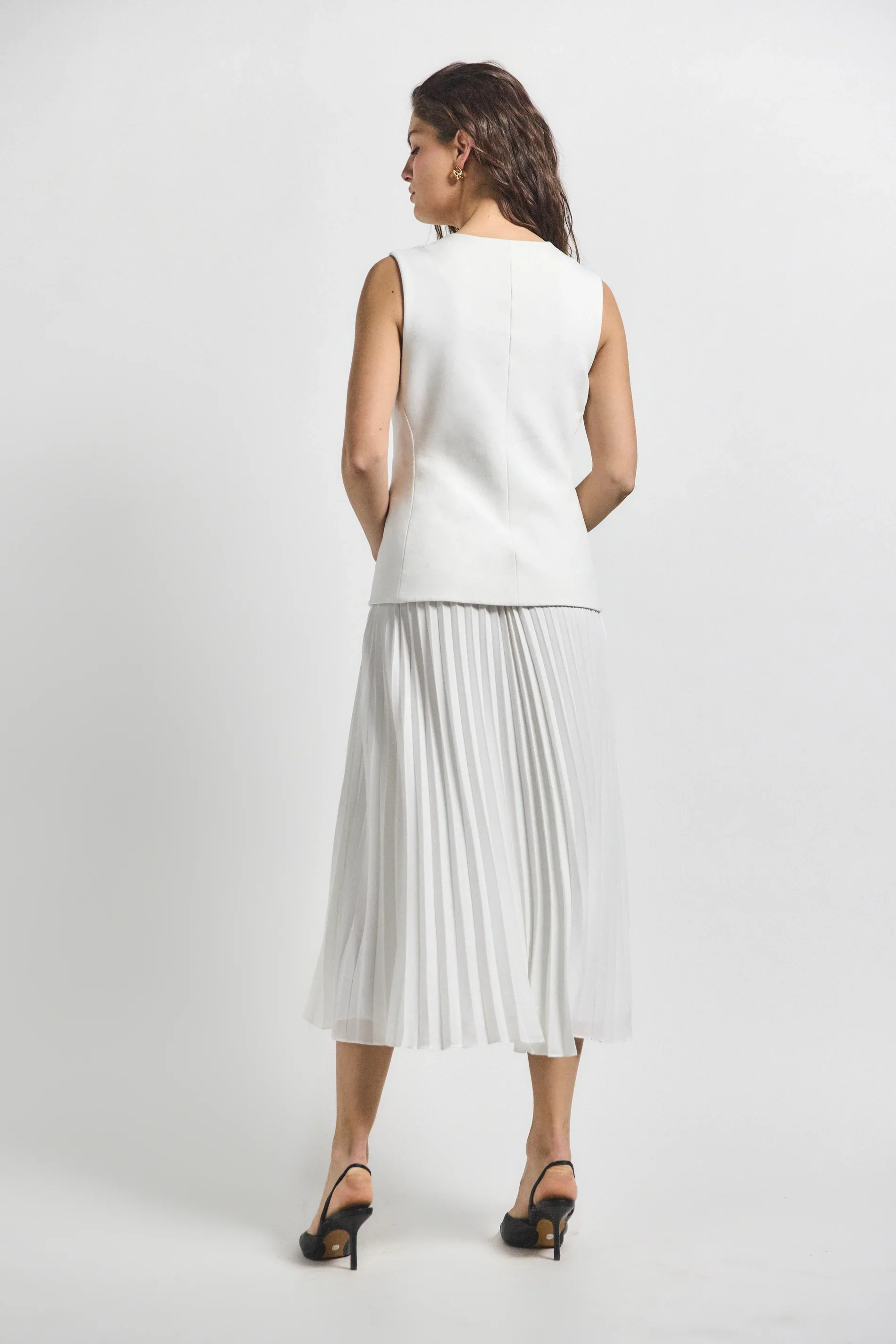 DEREK LAM | Lauren Mixed Media Dress - Soft White - Image 4