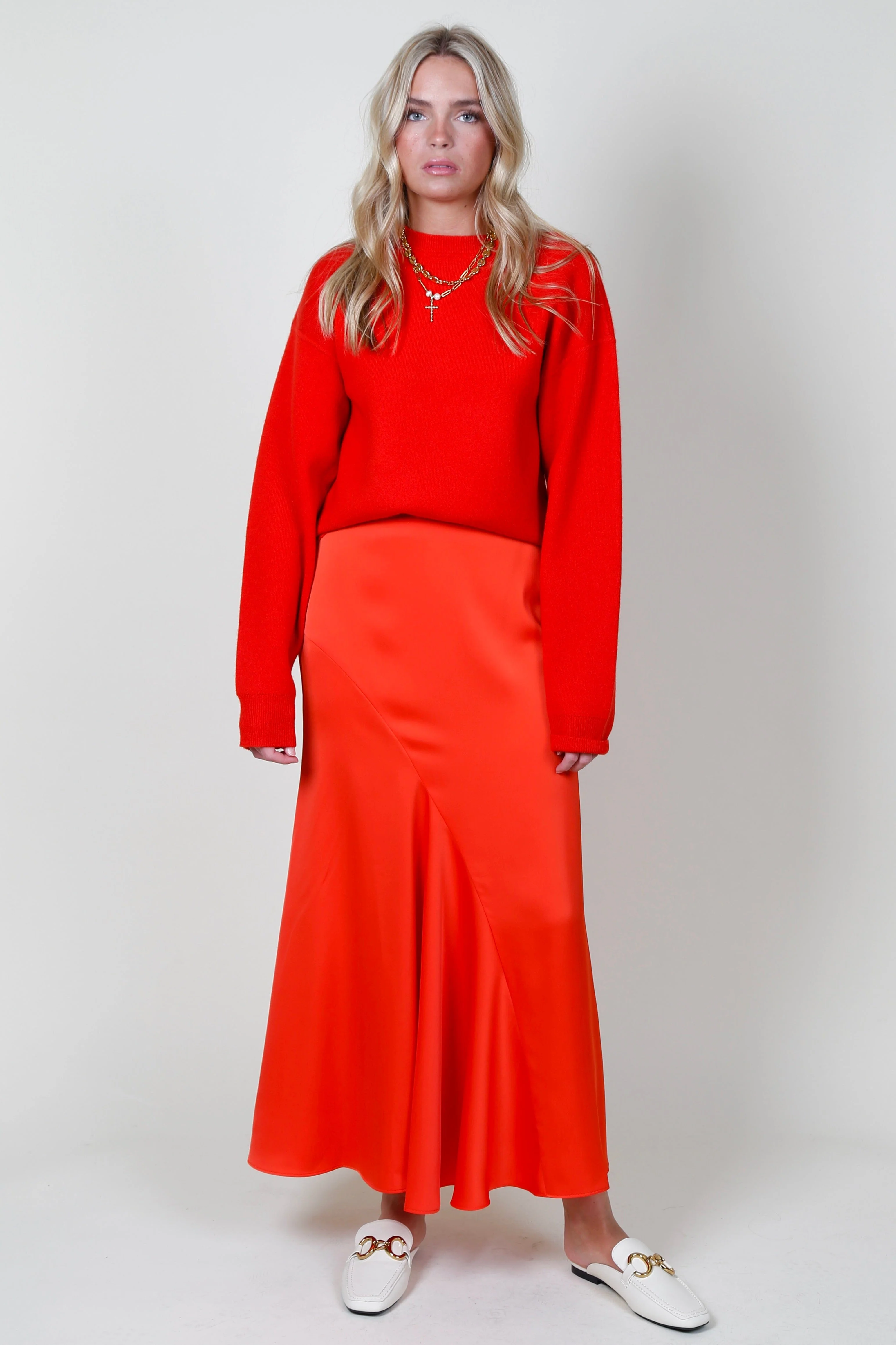 DEREK LAM | Paulette Flared Midi Skirt - Sunset - Image 3