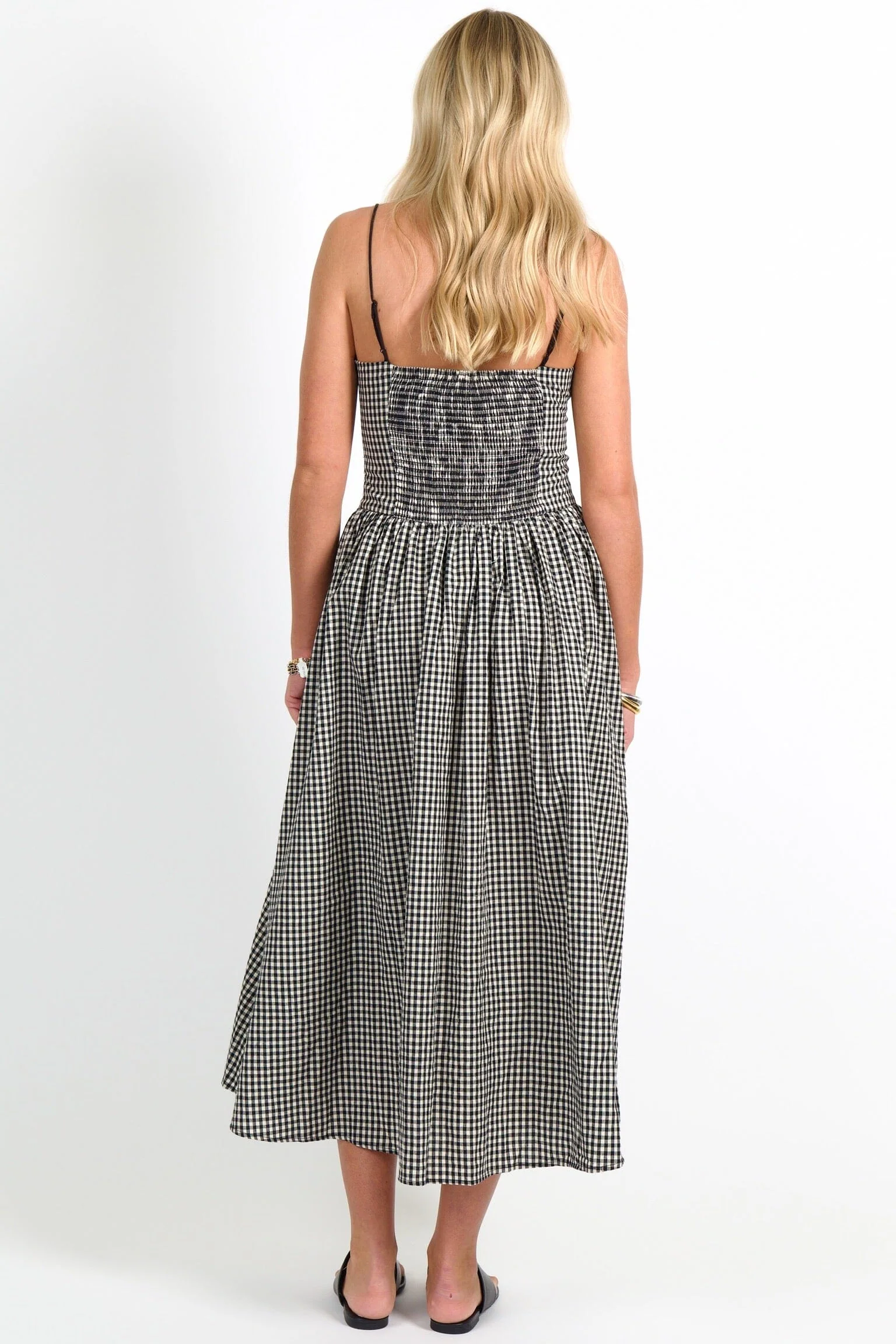ELODIE | Lyla Dress - Black Gingham - Image 5