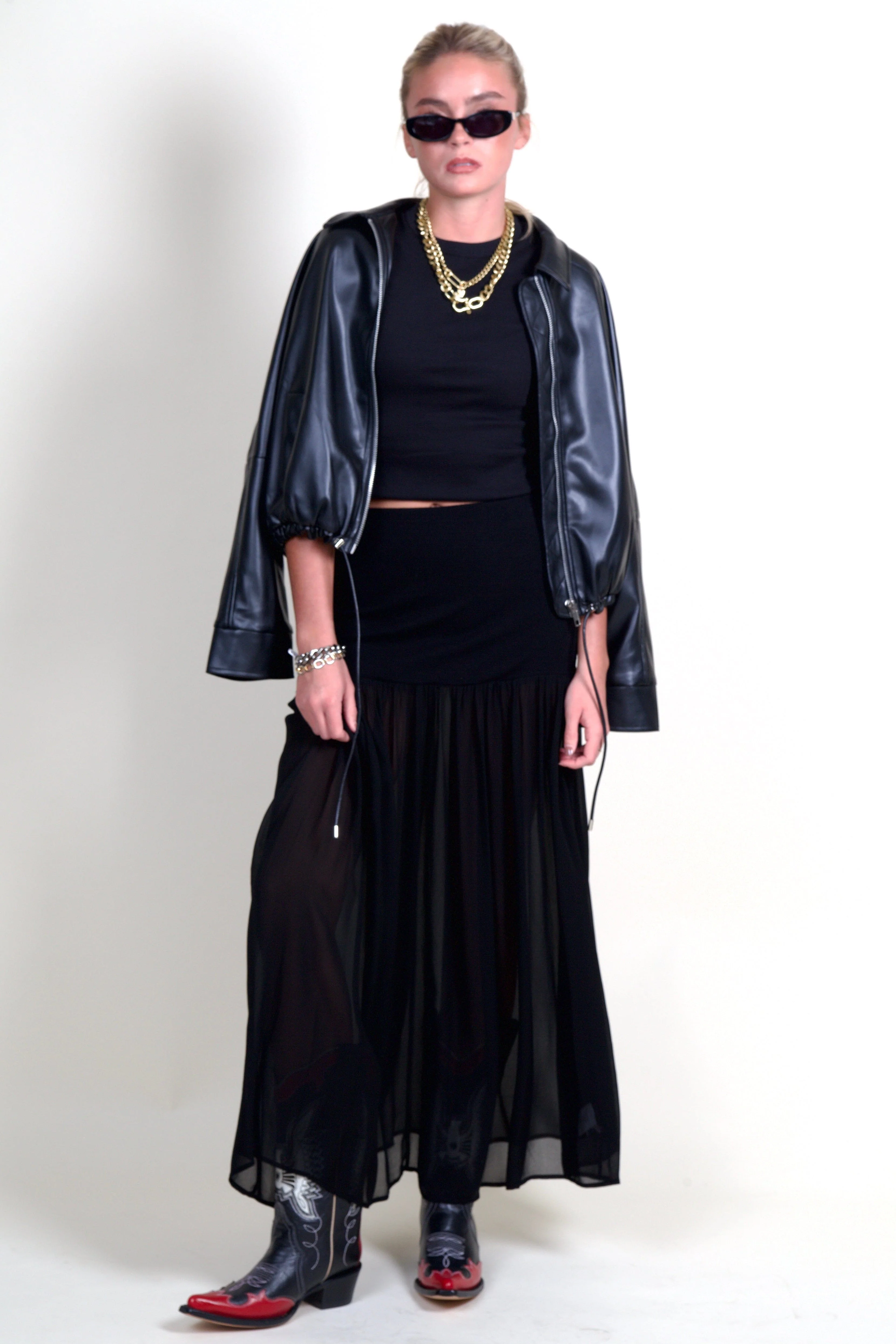 ENZA COSTA | Airy Full Length Skirt - Black - Image 4
