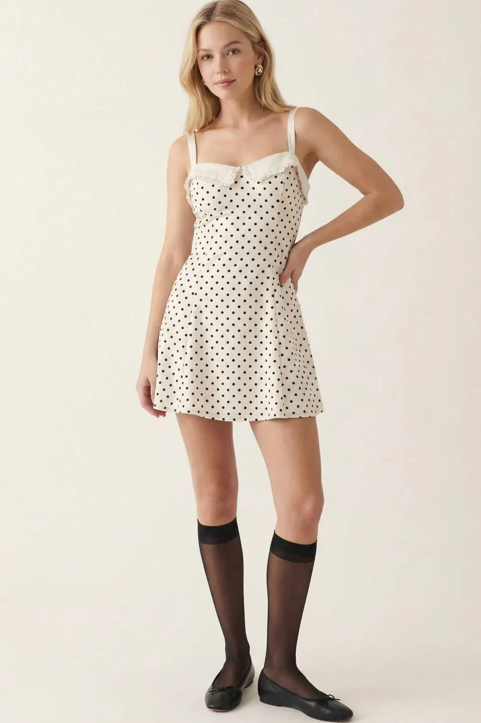 FOR LOVE & LEMONS | Minnie Dot Mini Dress - White