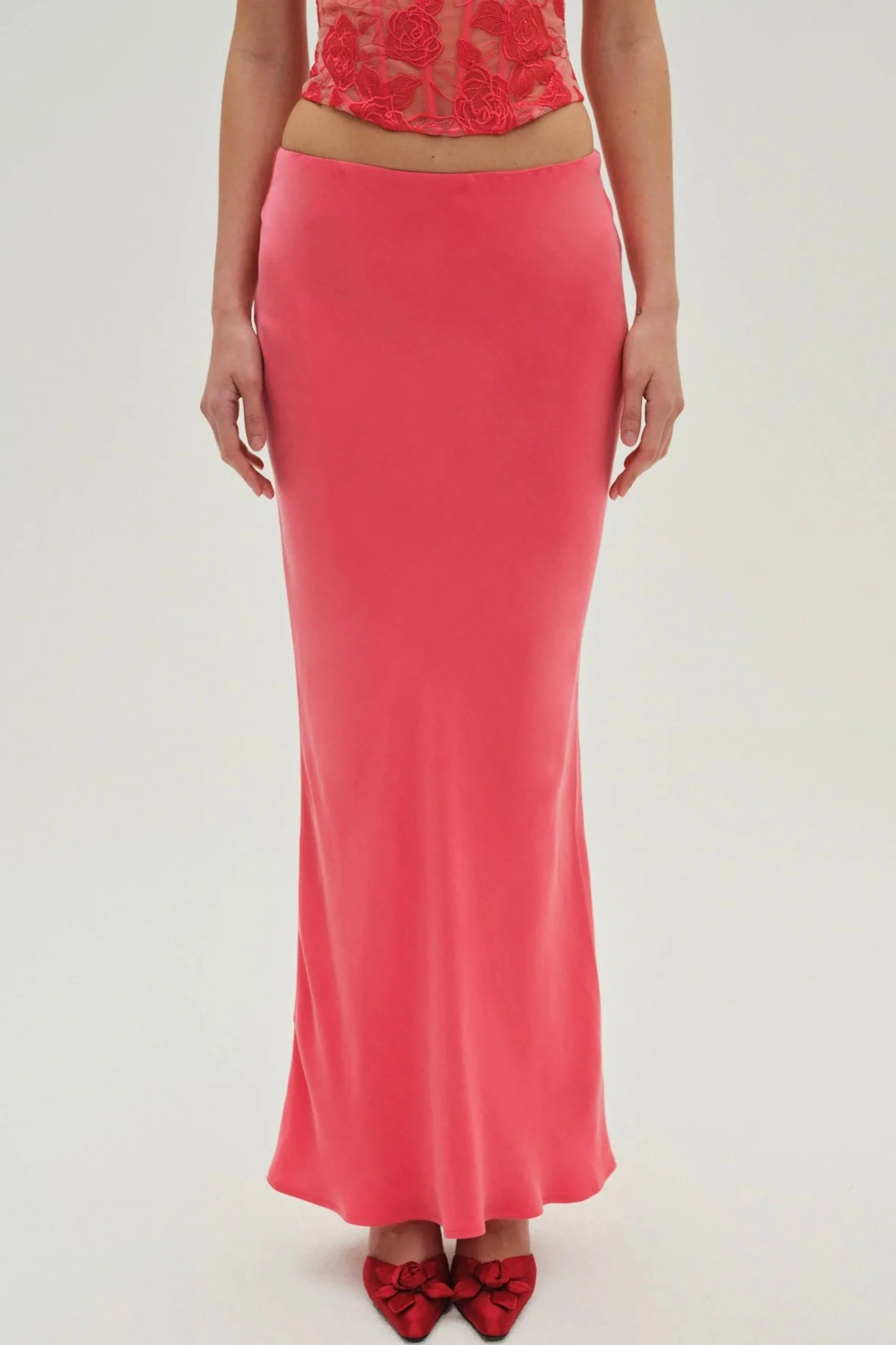 FOR LOVE & LEMONS | Lena Maxi Skirt - Red - Image 3