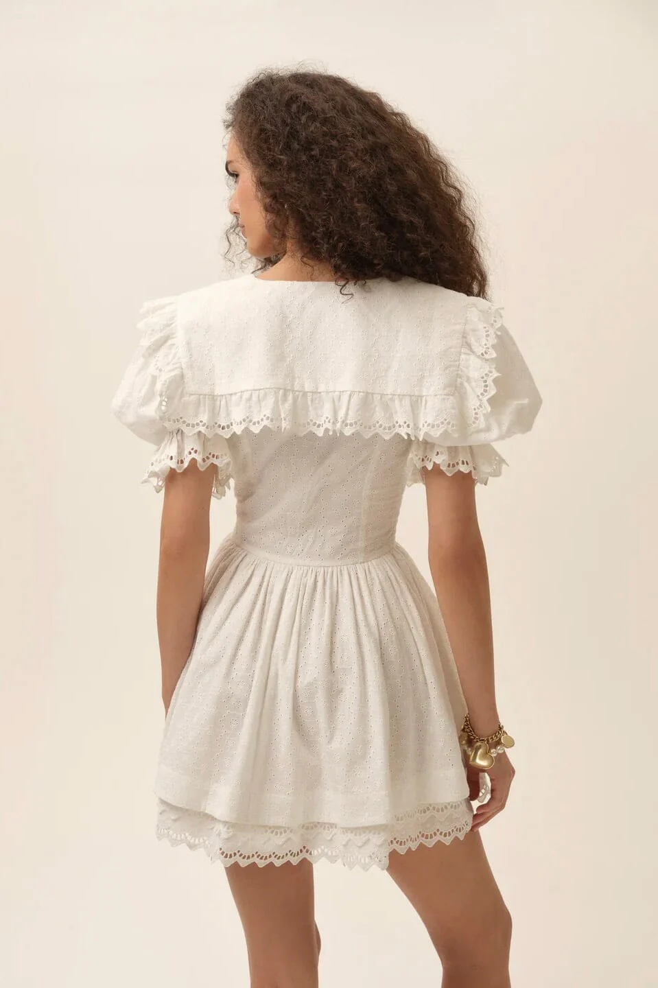 FOR LOVE & LEMONS | Marilyn Collared Mini Dress - White - Image 2