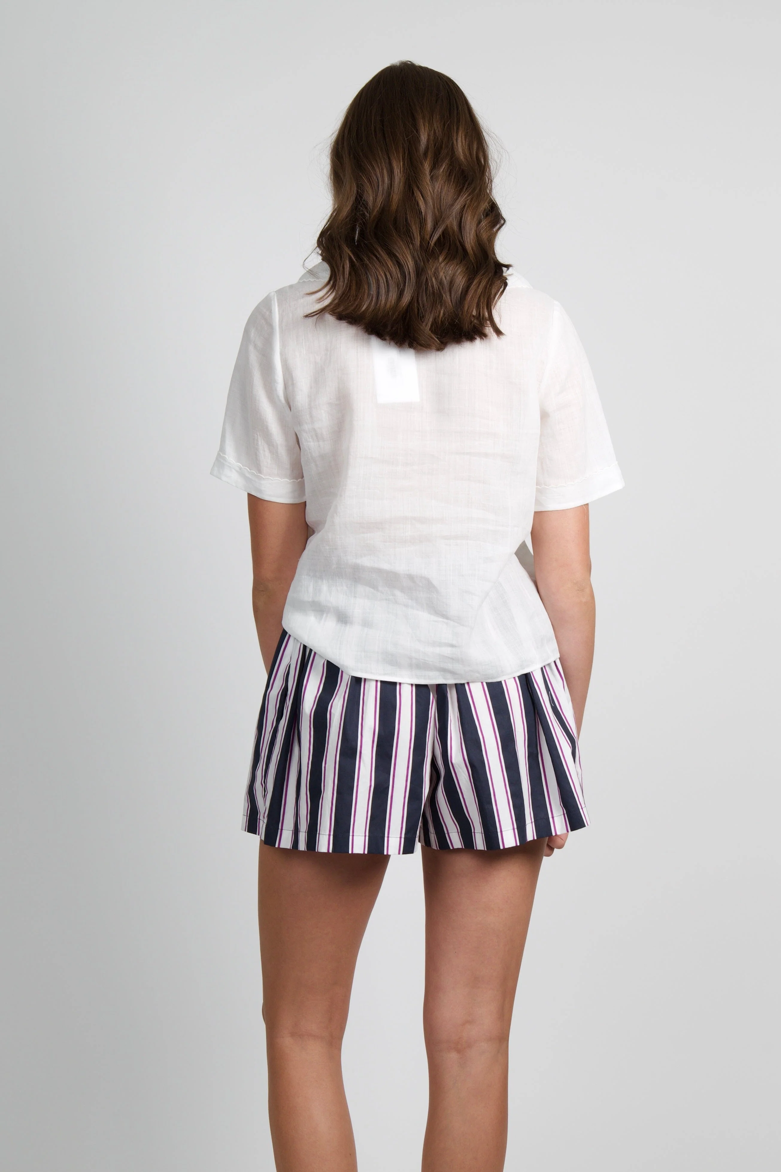 FRAME | The Scallop Sailor Blouse - White - Image 5