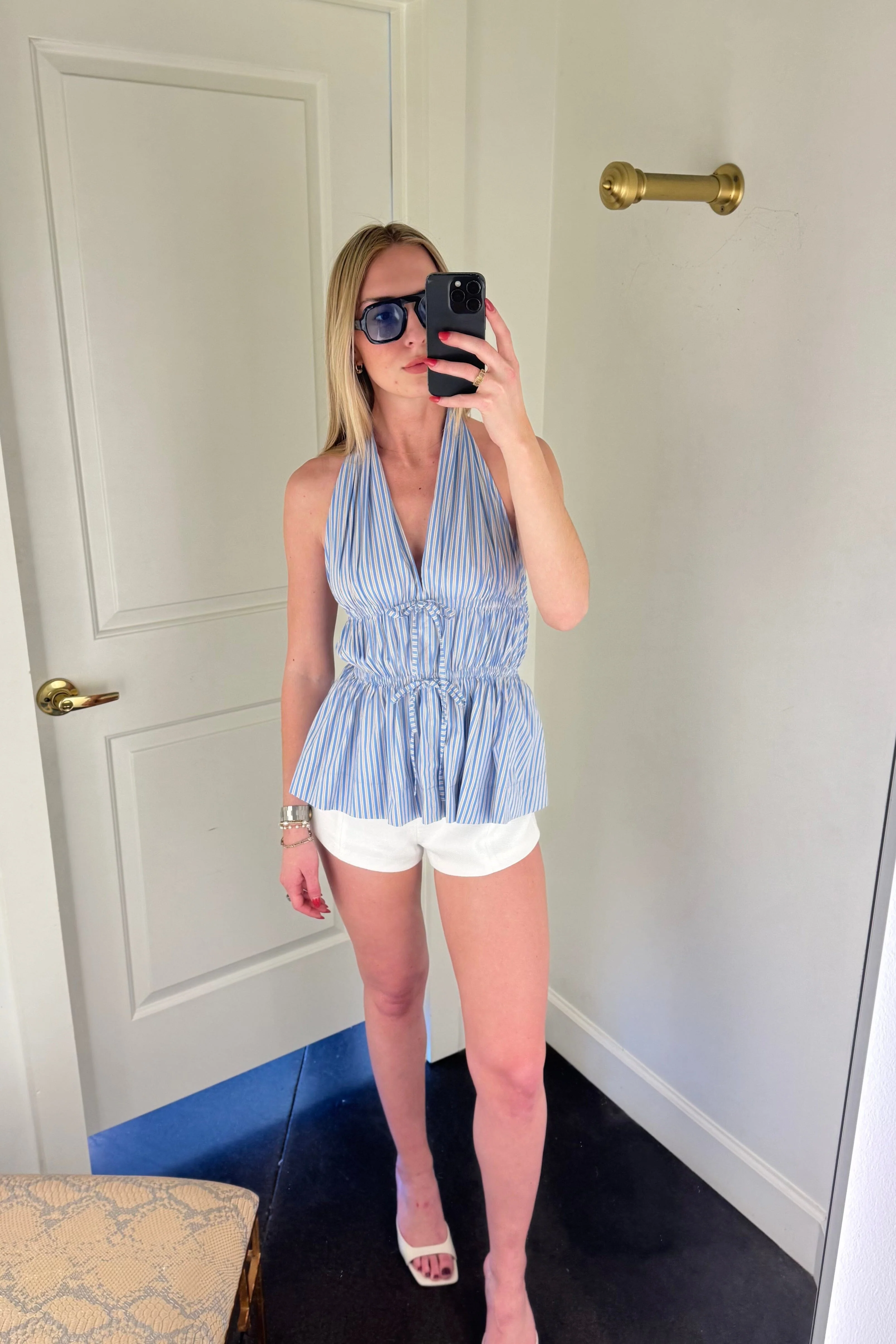 LINE + DOT | Eleni Top - Blue