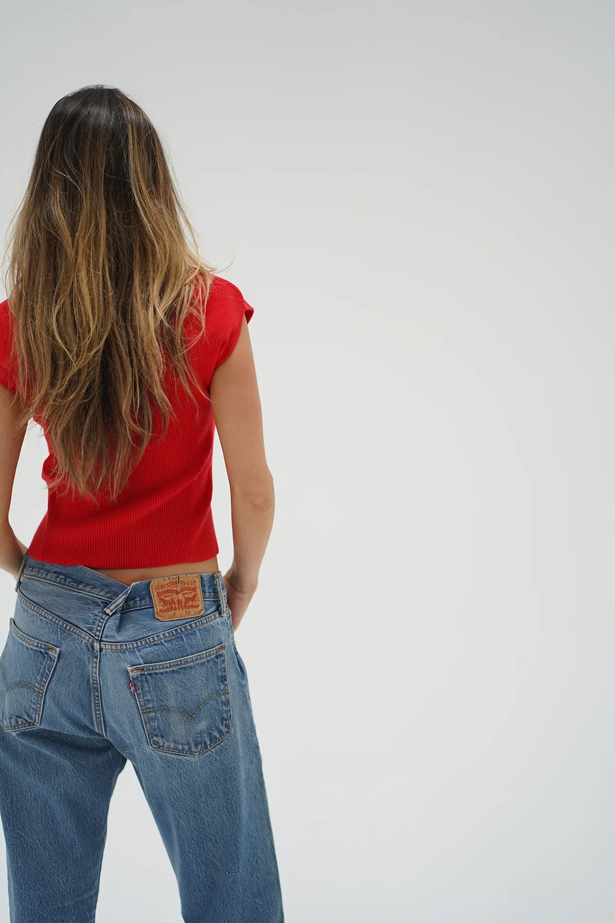 LNA | Millie Cap Sleeve Sweater - Red - Image 5