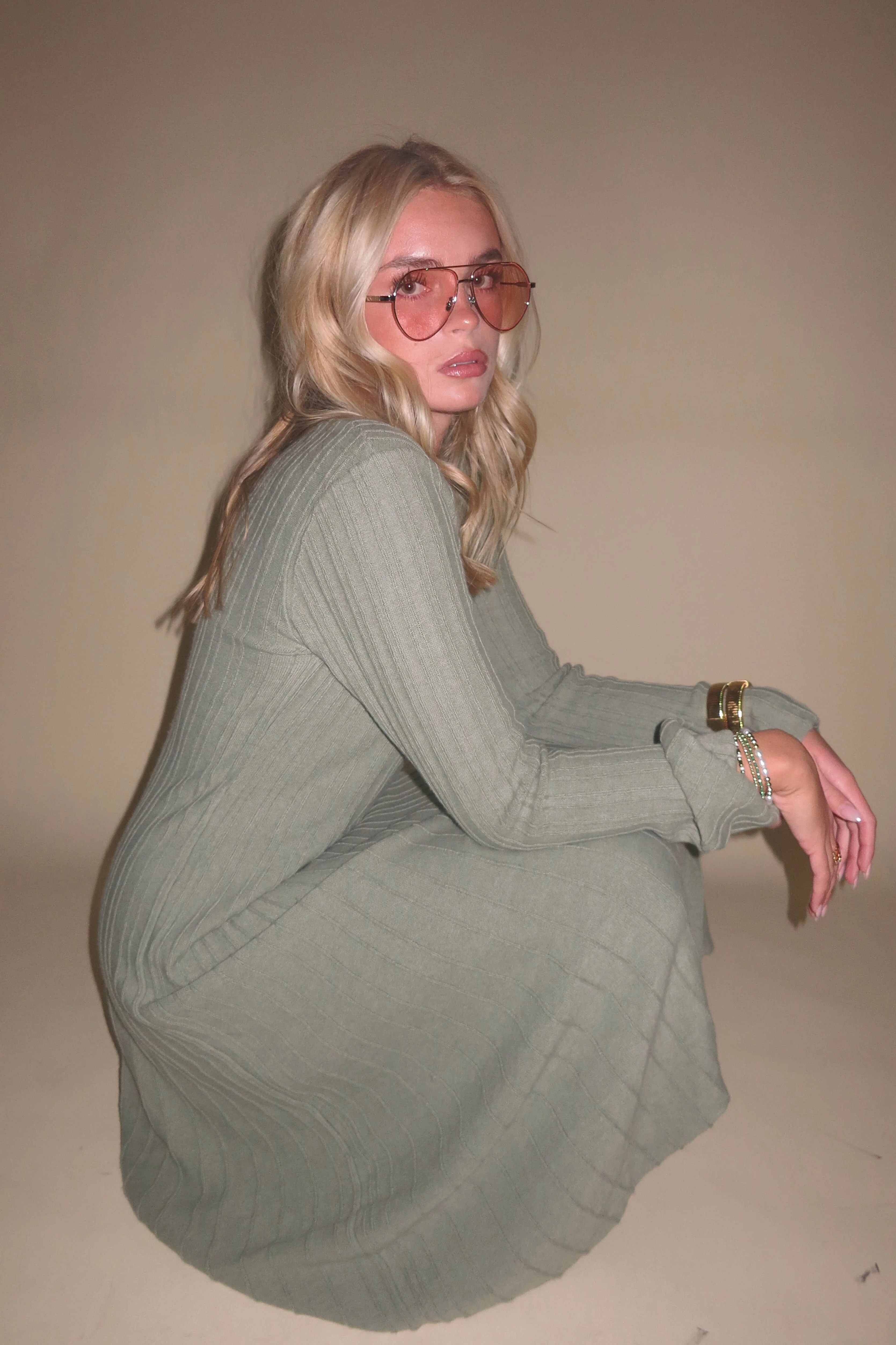 ONLINE ONLY | Jayne Knit Dress - Sage - Image 3