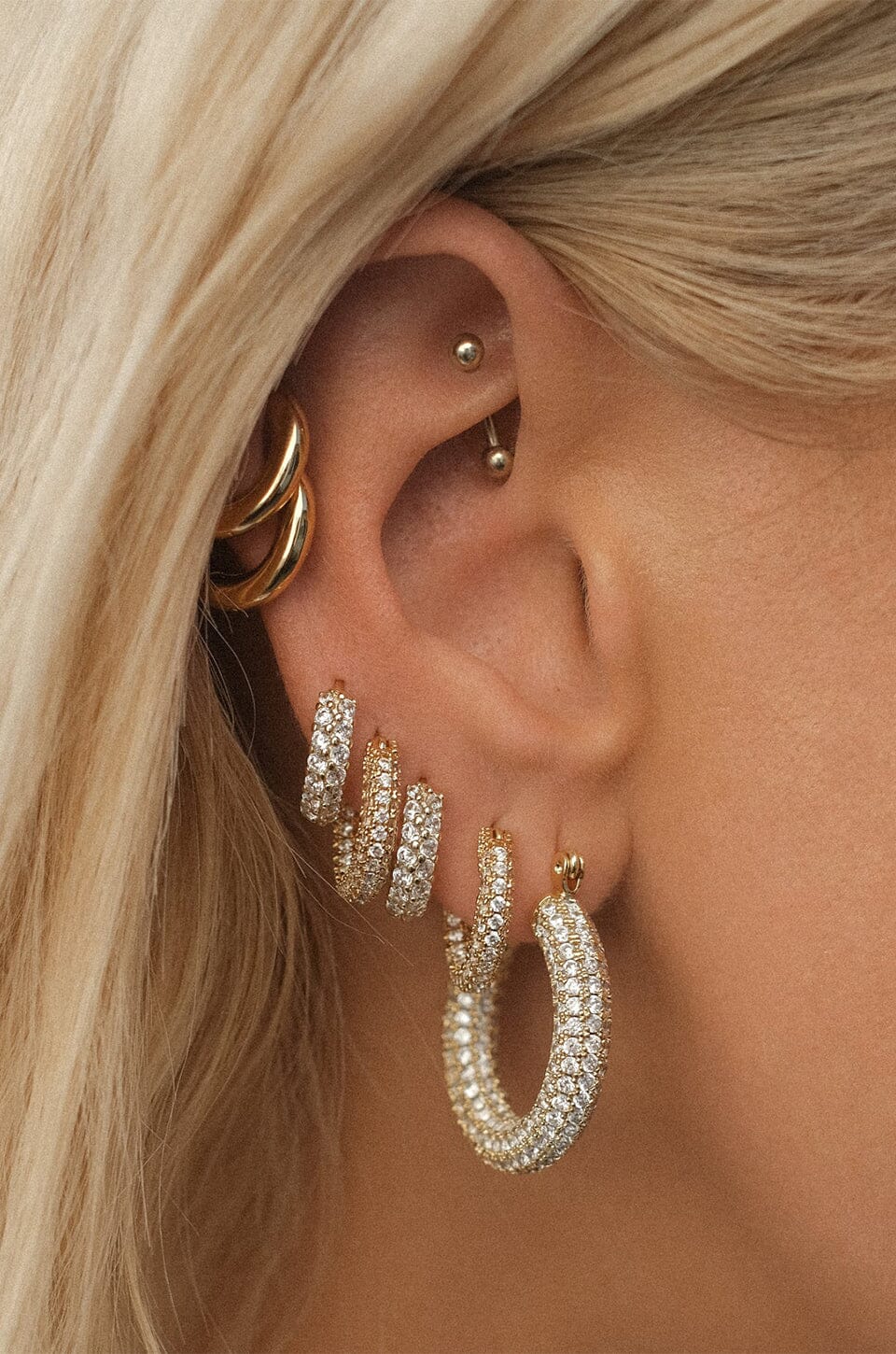 LUV AJ | Pave Baby Amalfi Hoops - Image 6