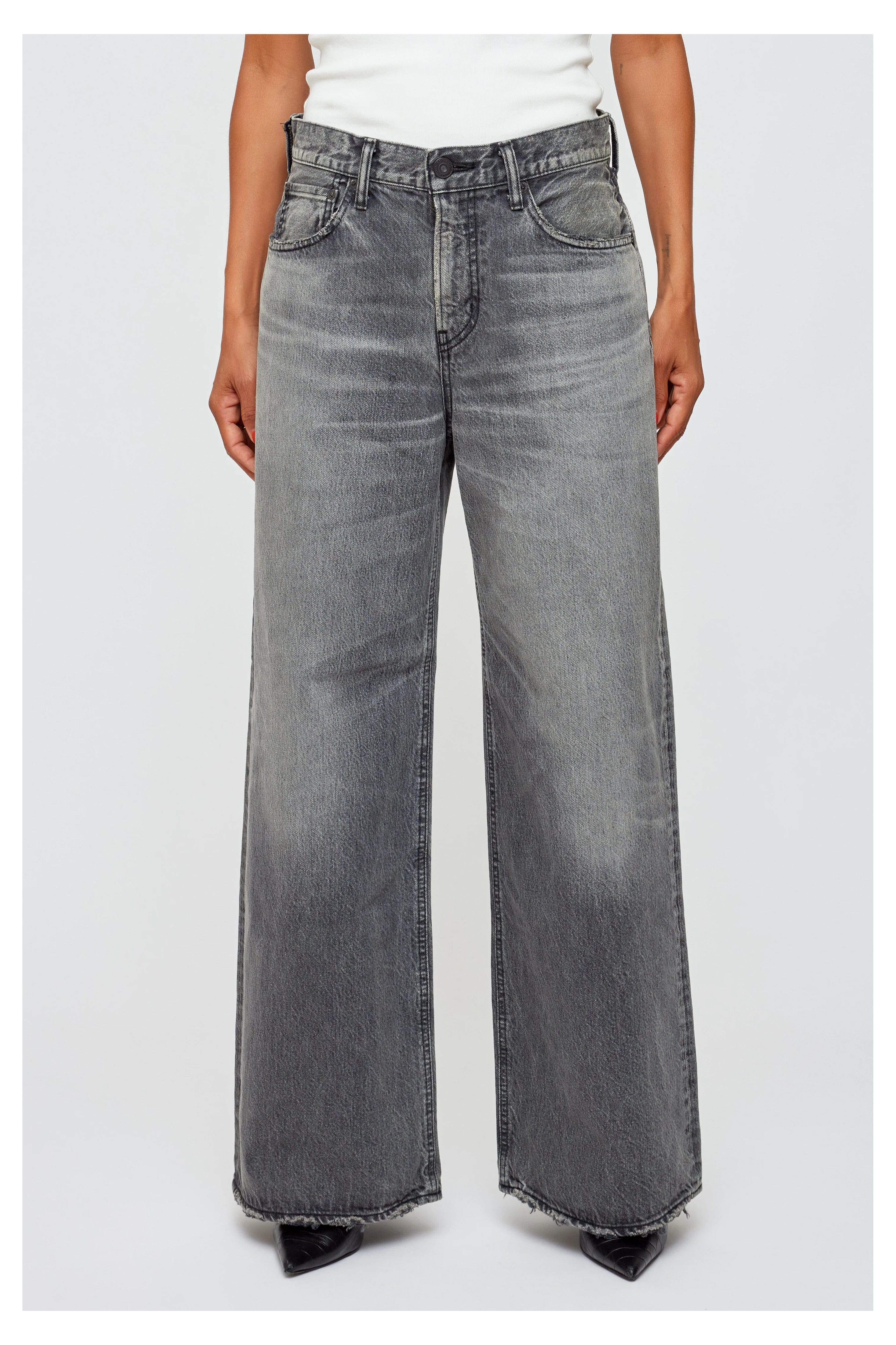 MOUSSY | MV Elmont Super Wide Pants - Light Black - Image 3