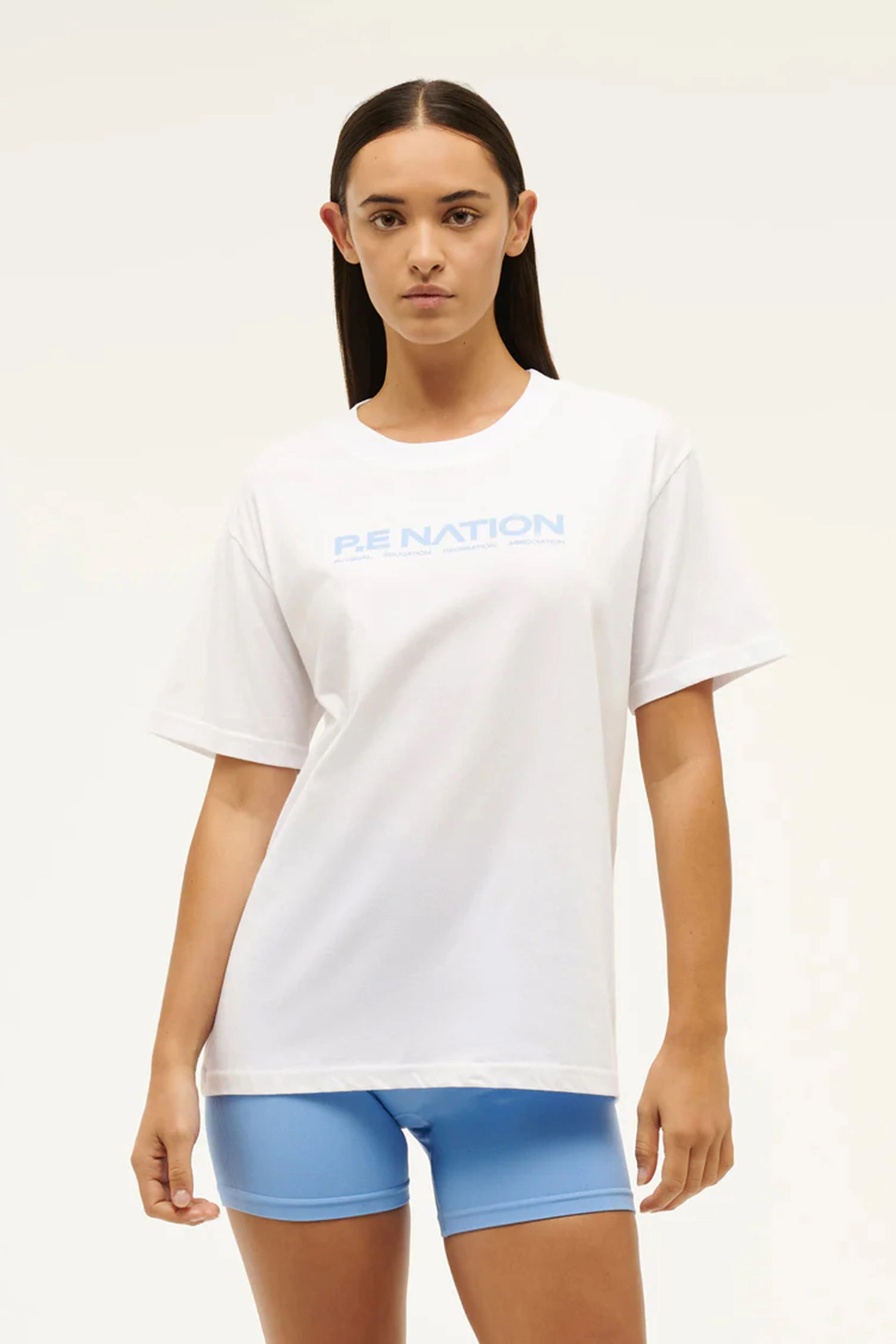 P.E. NATION | Aero SS Tee - White/Blue - Image 2