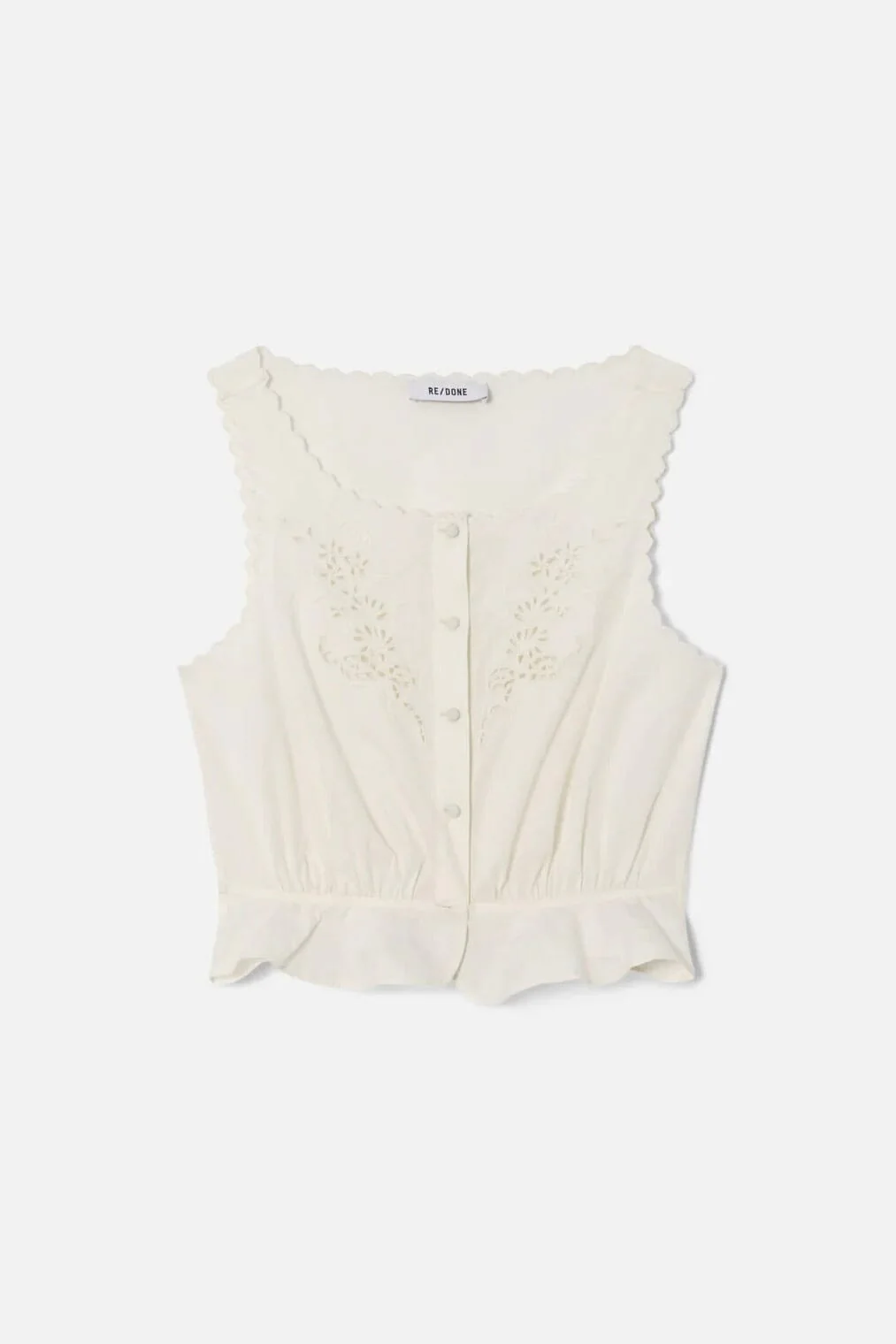 RE/DONE | Jerry Tank Blouse - Vintage White - Image 3