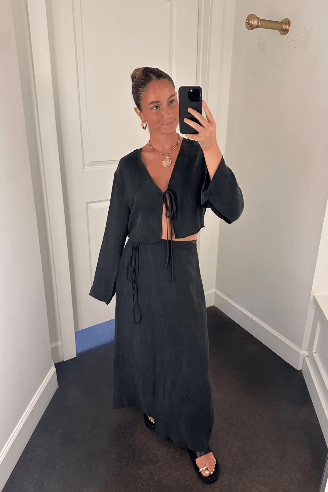 Slate Set Wrap Skirt - Charcoal - Image 6