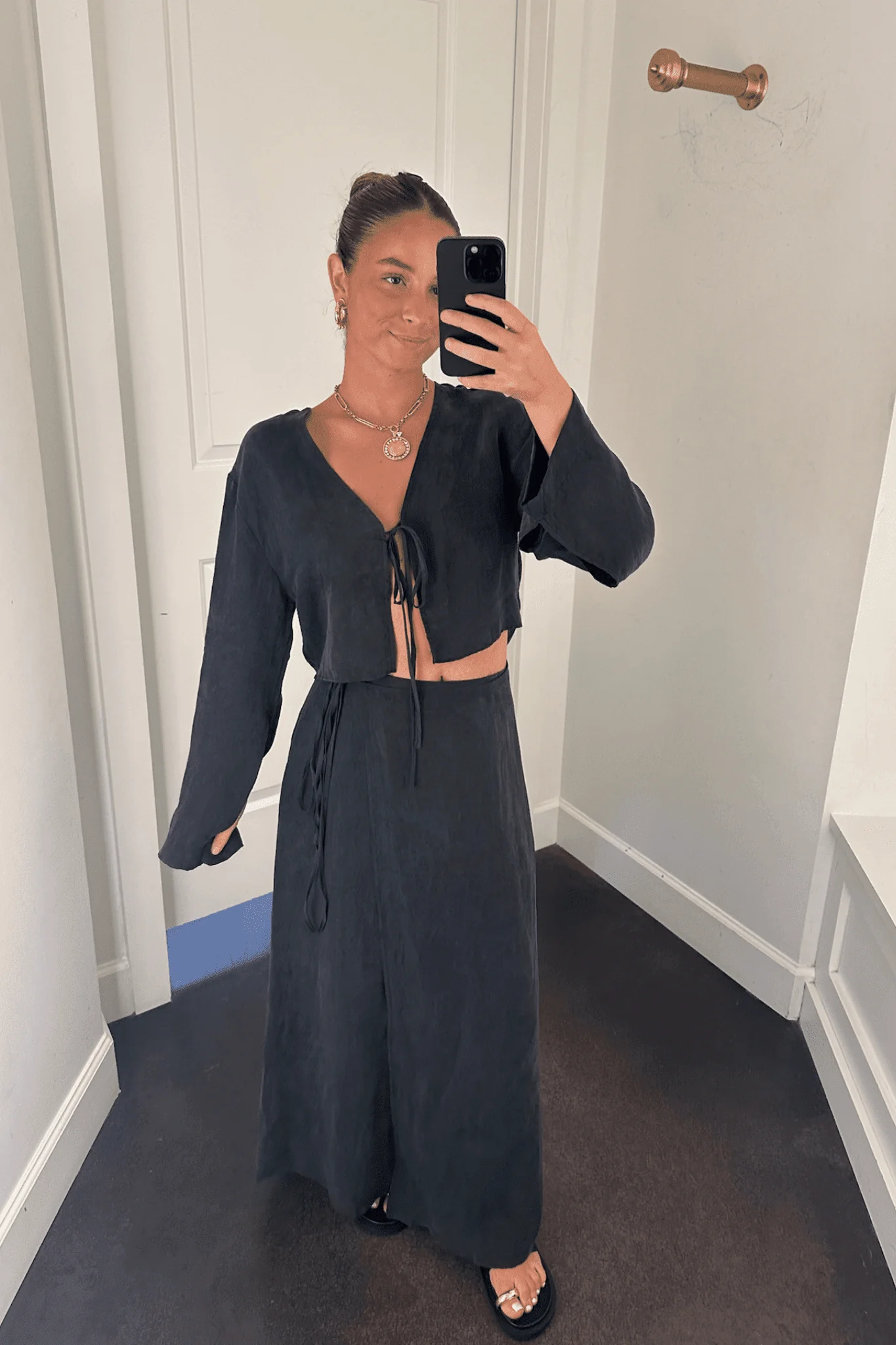Slate Set Wrap Skirt - Charcoal - Image 8