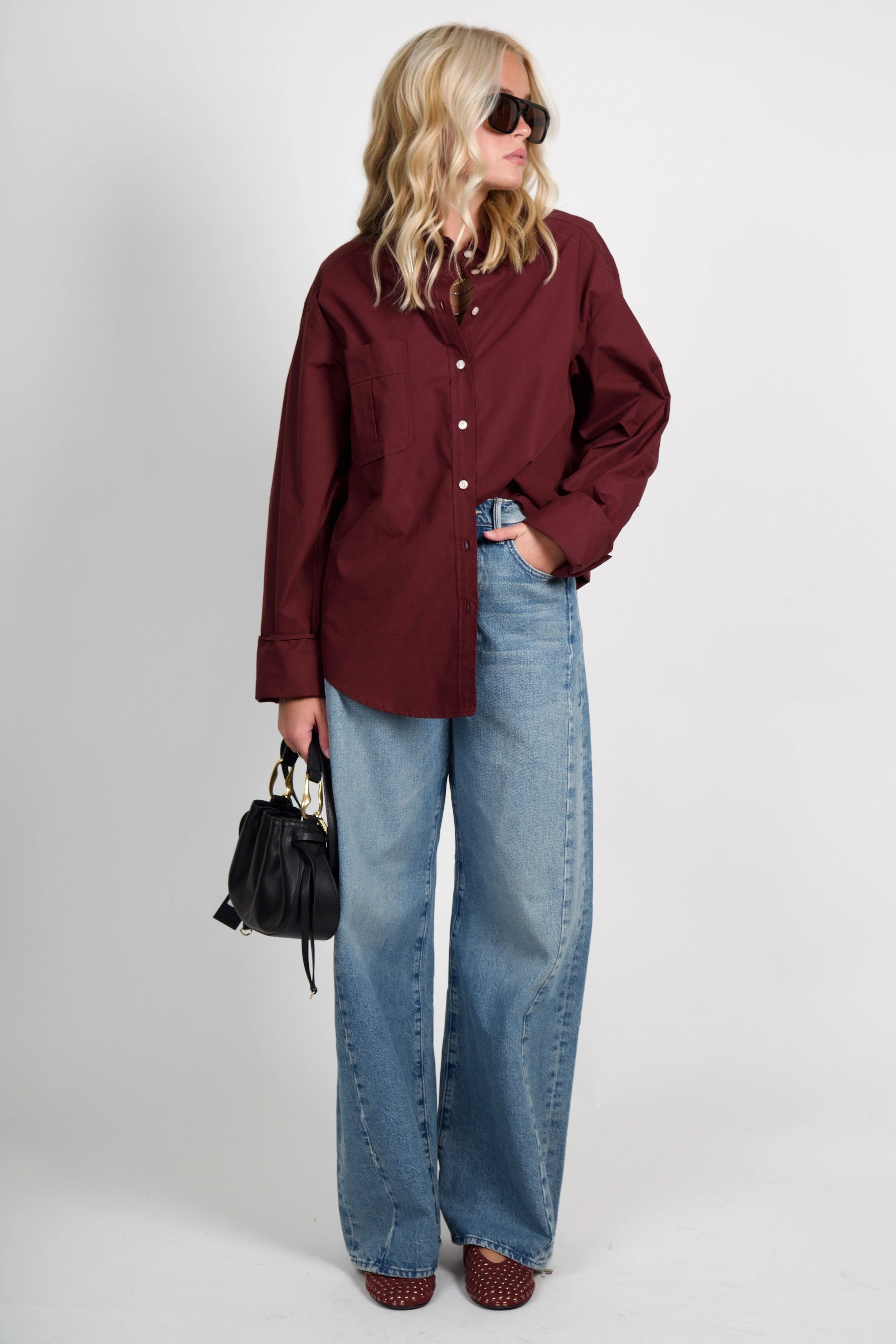 SMYTHE | Classic Relaxed Shirt - Wine - Image 4
