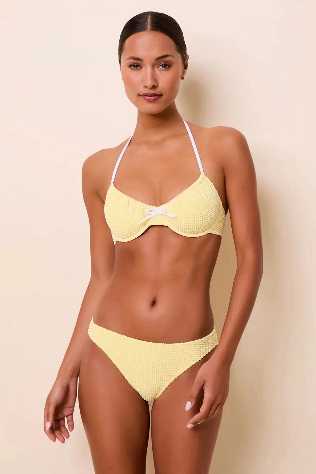 SOLID & STRIPED | Lolita Bottom - Puckered Gingham Citrina