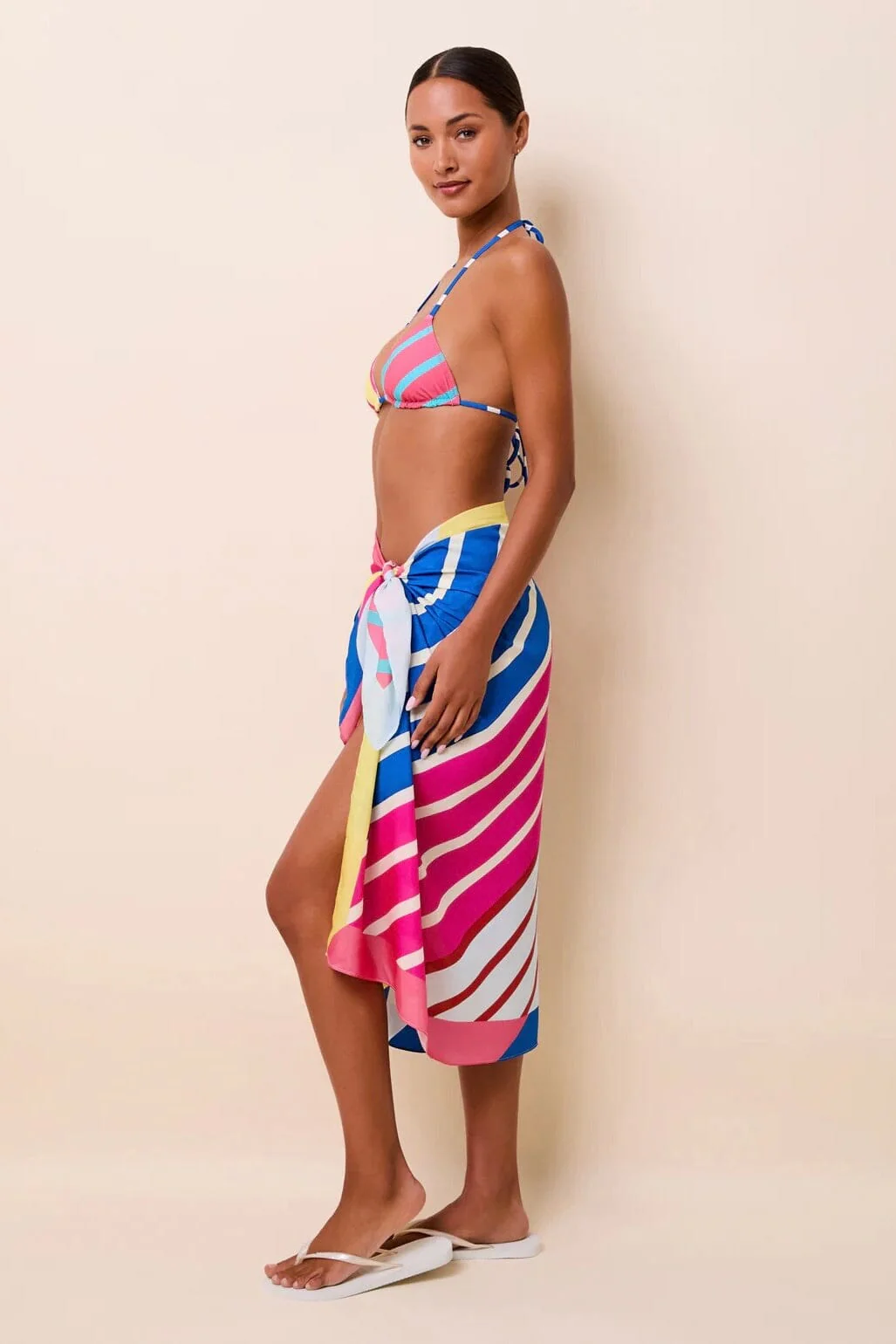 SOLID & STRIPED | Silk Blend Pareo - Symi Colorblock Stripe - Image 5