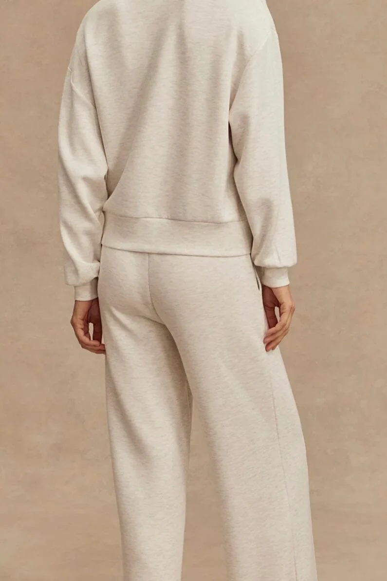 VARLEY | The Wide Leg Pant - Ivory Marl - Image 4